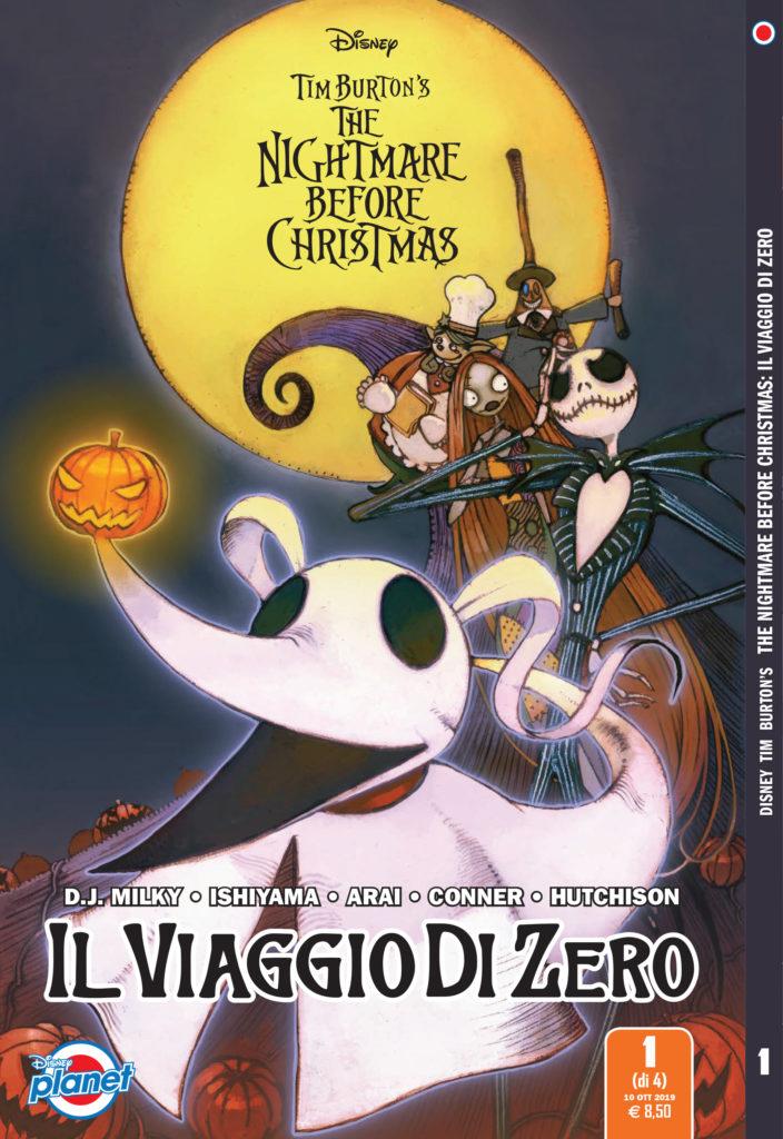 La copertina del fumetto Il viaggio di Zero, spin-off di Nightmare Before Christmas, in fumetteria e libreria dal 15 ottobre 2019.