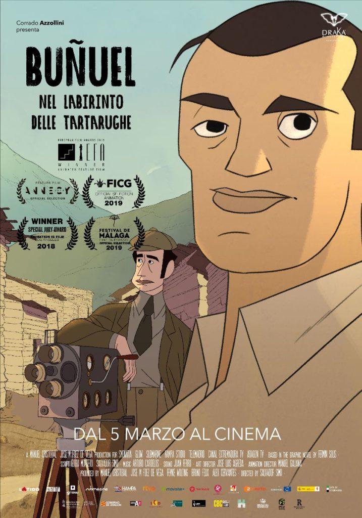 Il poster di Buñuel Nel labirinto delle tartarughe, dal 5 marzo al cinema.