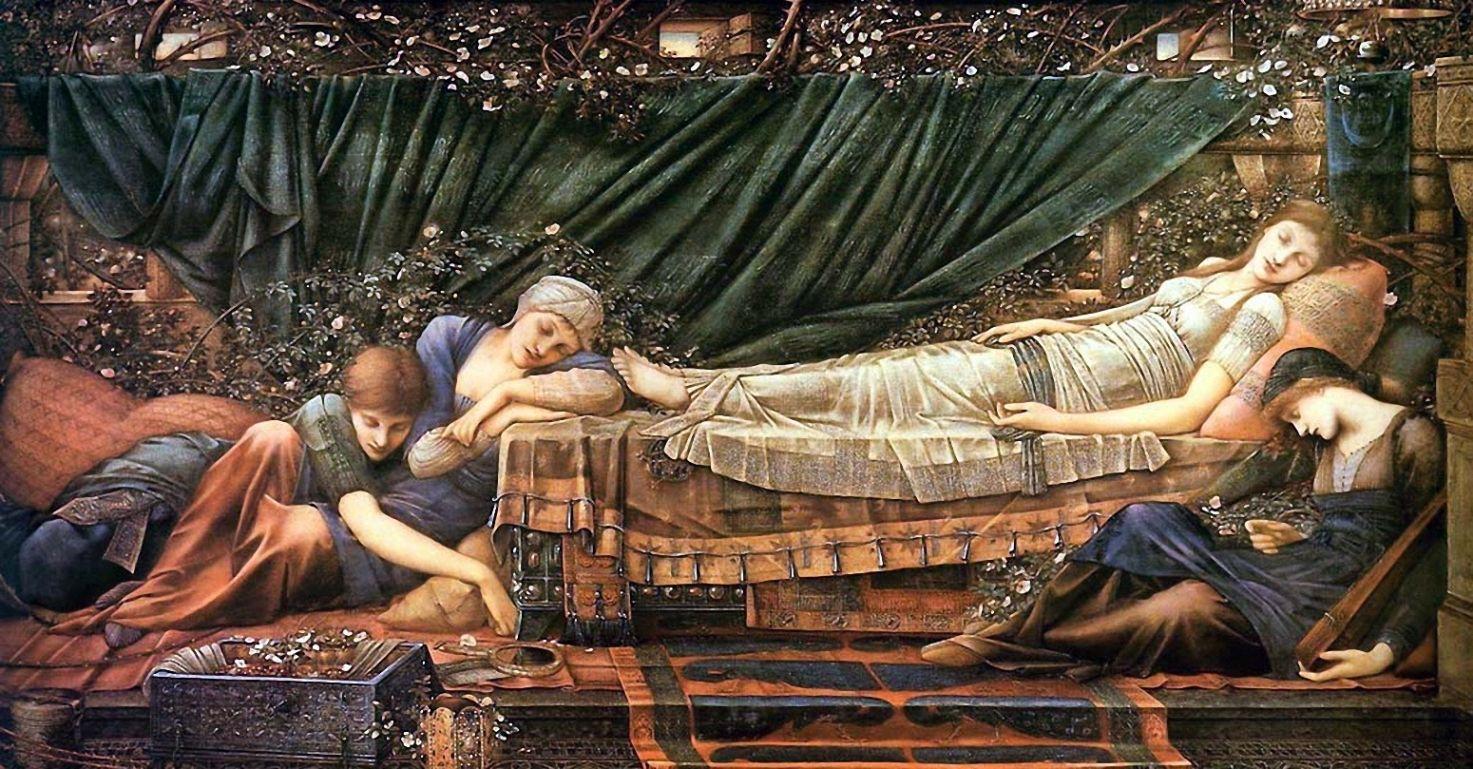 Origini della bella addormentata nel bosco, The Sleeping Beauty by Sir Edward Burne-Jones 1890 ca.