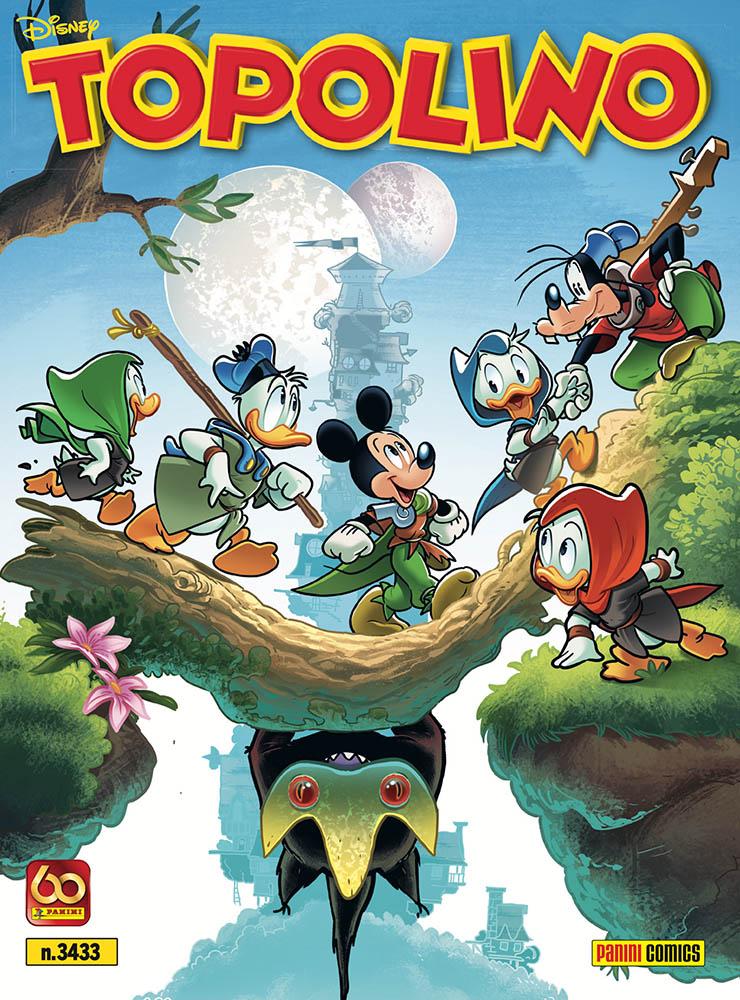 La copertina di Topolino 3433 dedicata alla saga fantasy Ducktopia