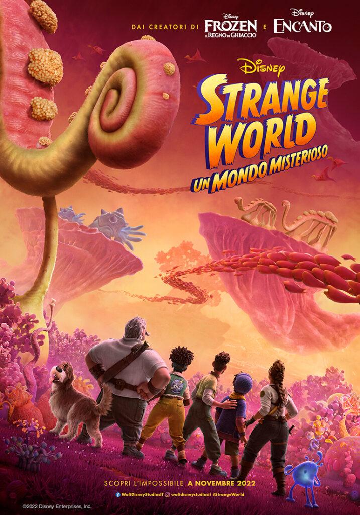 Poster italiano di Strange World - Un mondo misterioso, al cinema a novembre.