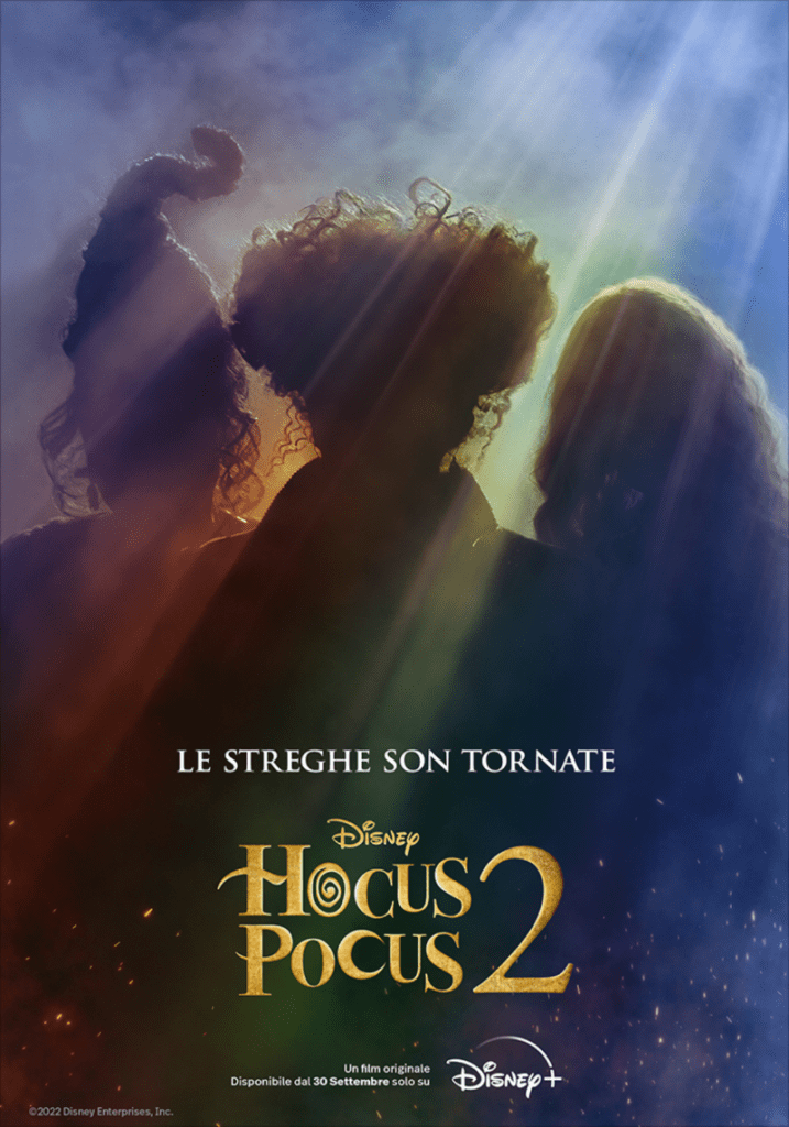 Il poster di Hocus Pocus 2, dal 30 settembre solo su Disney+.
