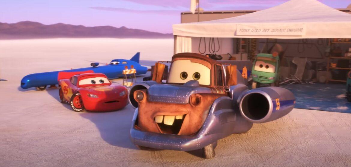 Cricchetto e Saetta nella clip di Cars on the Road