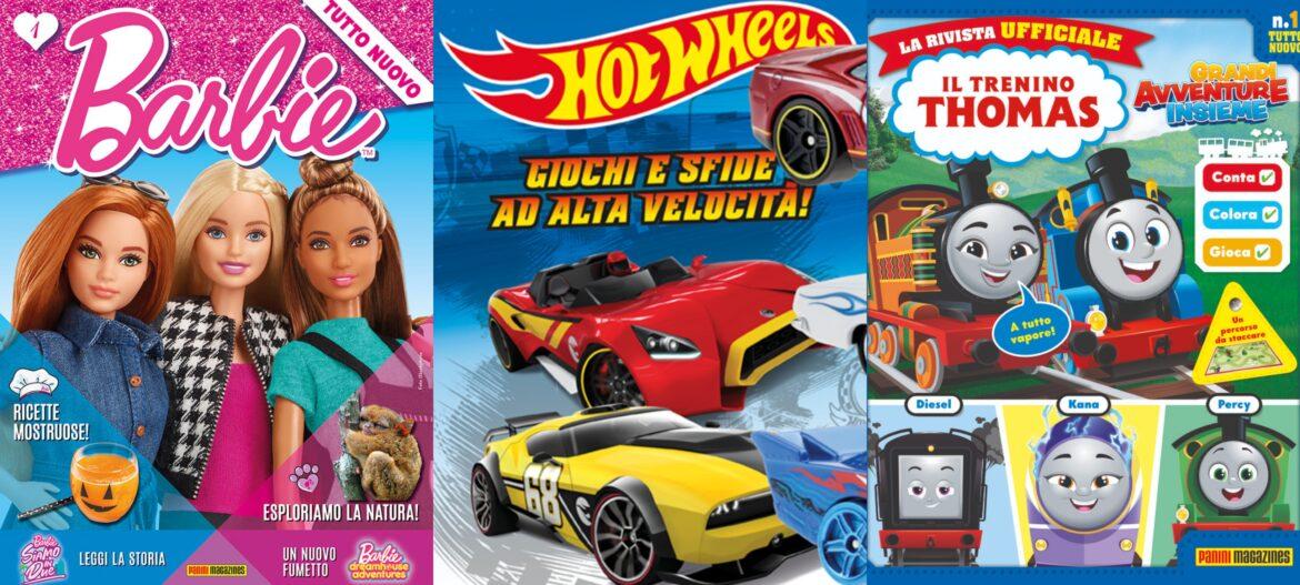 Il trenino Thomas, Hot Wheels e Barbie, in edicola il primo numero delle riviste ufficiali Mattel
