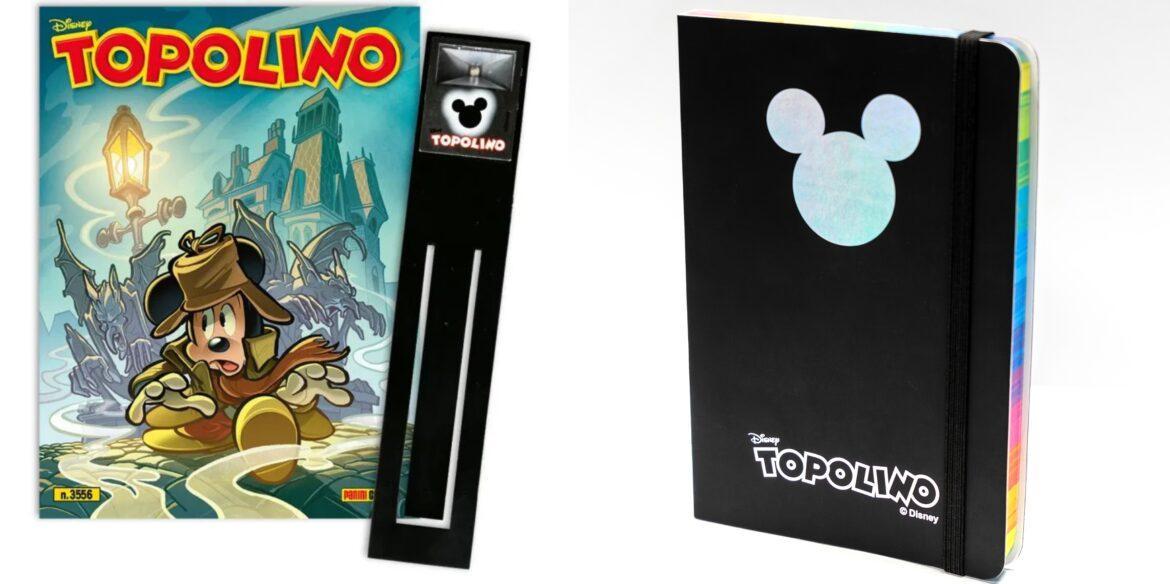 La luce da lettura di Topolino e il block-notes arcobaleno di Topolino arrivano in edicola